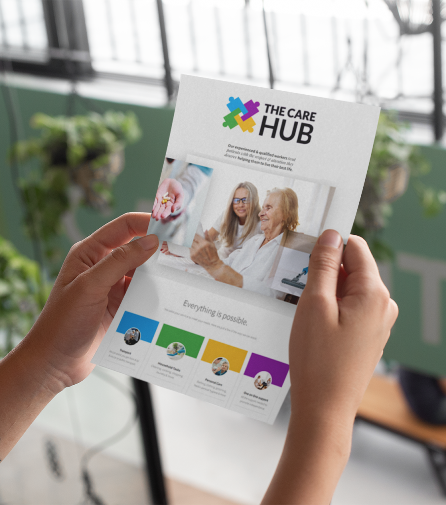Home care brochure with NDIS logo graphic design